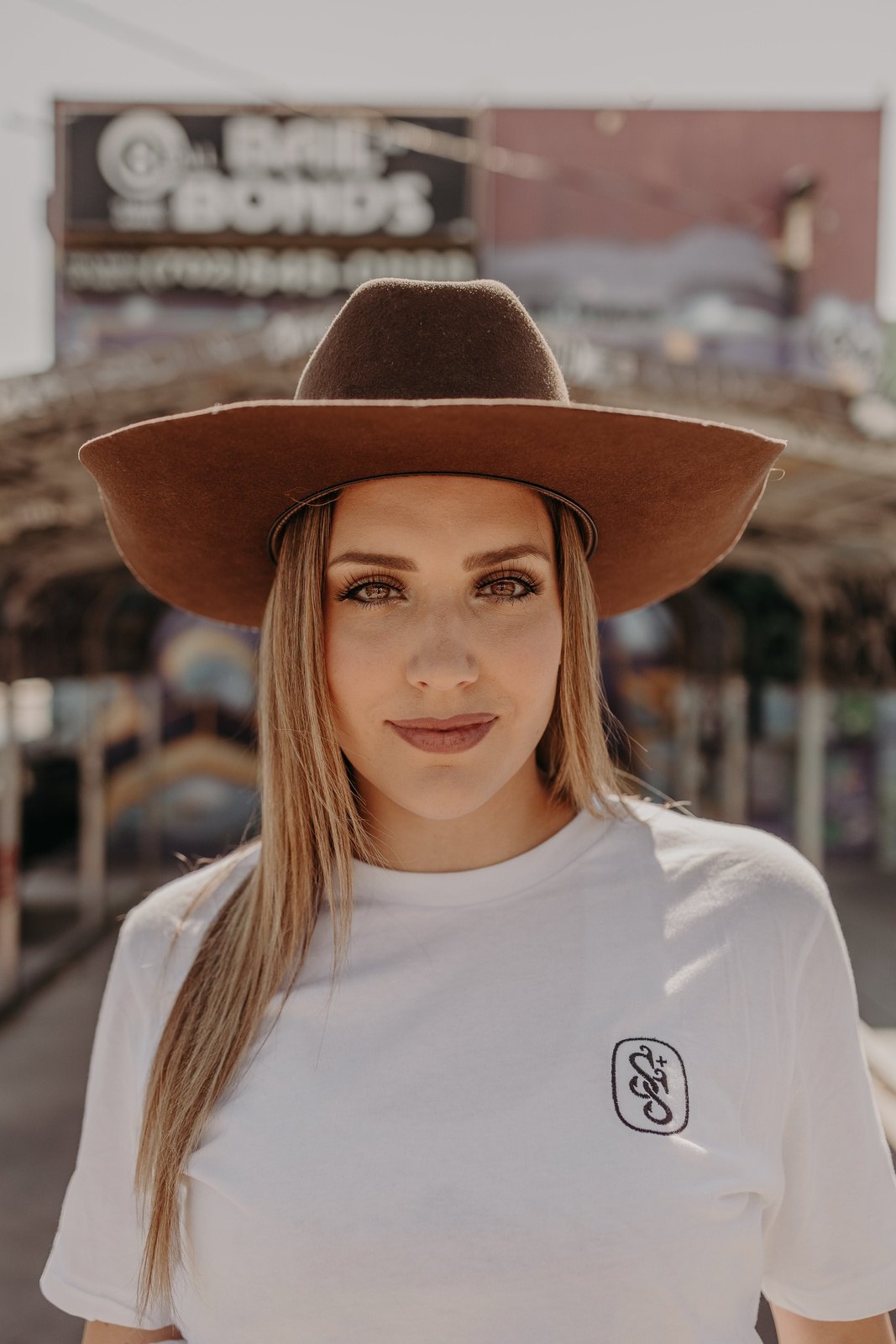 Black Embroidery Signet Tee